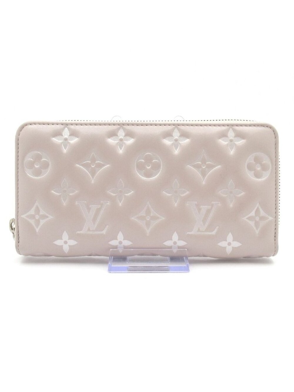 Louis Vuitton Wallet Cousin Zippy Blue Gray Leather